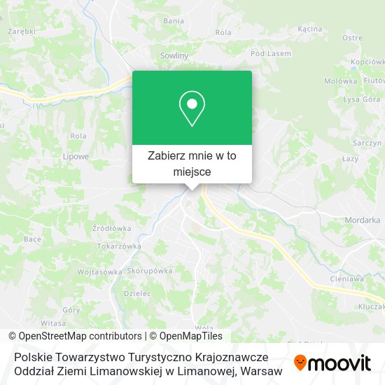 Mapa Polskie Towarzystwo Turystyczno Krajoznawcze Oddział Ziemi Limanowskiej w Limanowej