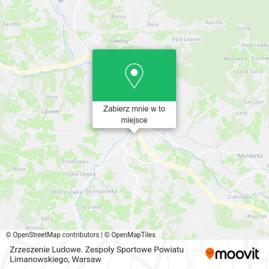 Mapa Zrzeszenie Ludowe. Zespoły Sportowe Powiatu Limanowskiego