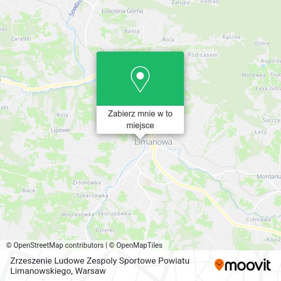 Mapa Zrzeszenie Ludowe Zespoly Sportowe Powiatu Limanowskiego