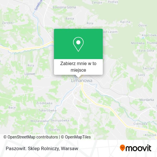 Mapa Paszowit. Sklep Rolniczy