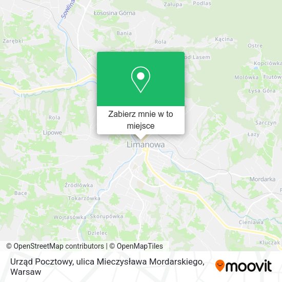 Mapa Urząd Pocztowy, ulica Mieczysława Mordarskiego