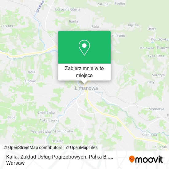 Mapa Kalia. Zakład Usług Pogrzebowych. Pałka B.J.