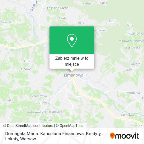 Mapa Domagała Maria. Kancelaria Finansowa. Kredyty, Lokaty