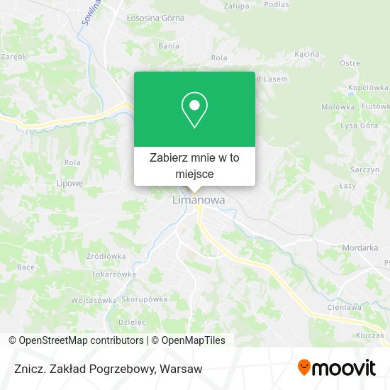 Mapa Znicz. Zakład Pogrzebowy