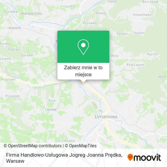 Mapa Firma Handlowo-Usługowa Jogreg Joanna Prędka