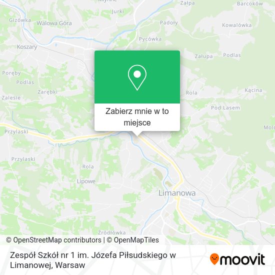 Mapa Zespół Szkół nr 1 im. Józefa Piłsudskiego w Limanowej