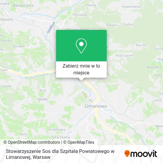 Mapa Stowarzyszenie Sos dla Szpitala Powiatowego w Limanowej