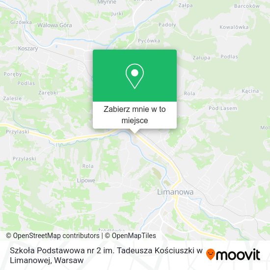 Mapa Szkoła Podstawowa nr 2 im. Tadeusza Kościuszki w Limanowej