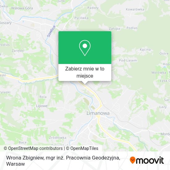 Mapa Wrona Zbigniew, mgr inż. Pracownia Geodezyjna