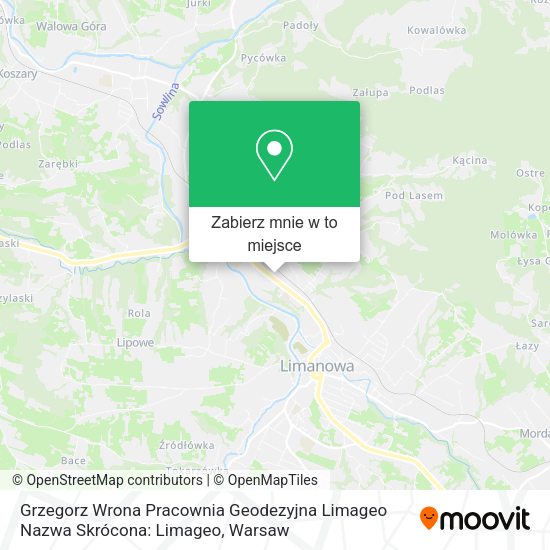 Mapa Grzegorz Wrona Pracownia Geodezyjna Limageo Nazwa Skrócona: Limageo