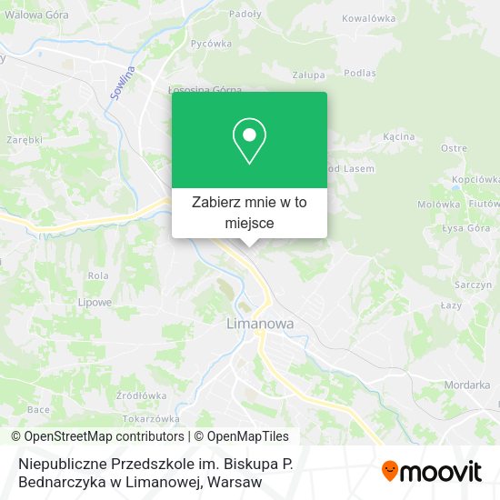 Mapa Niepubliczne Przedszkole im. Biskupa P. Bednarczyka w Limanowej