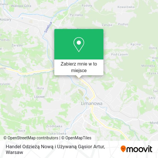 Mapa Handel Odzieżą Nową i Używaną Gąsior Artur