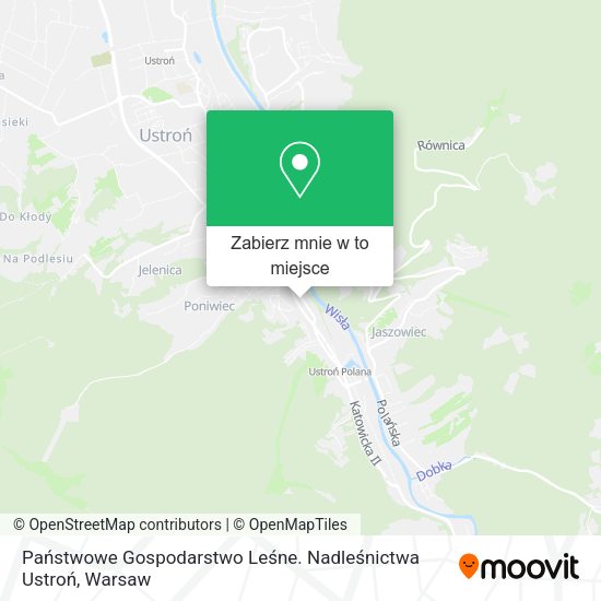 Mapa Państwowe Gospodarstwo Leśne. Nadleśnictwa Ustroń