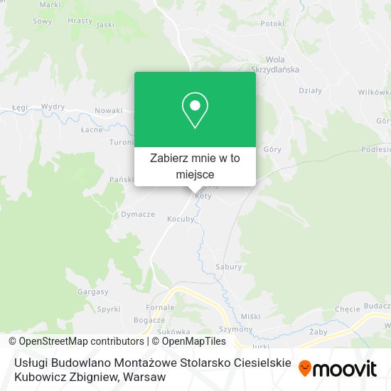 Mapa Usługi Budowlano Montażowe Stolarsko Ciesielskie Kubowicz Zbigniew