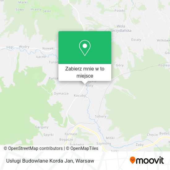 Mapa Usługi Budowlane Korda Jan