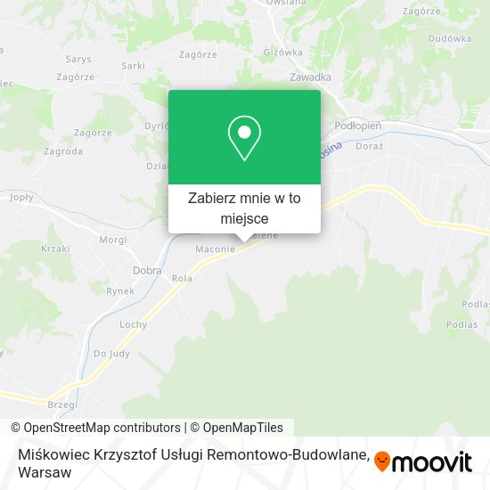 Mapa Miśkowiec Krzysztof Usługi Remontowo-Budowlane