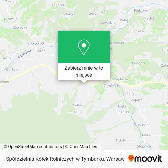 Mapa Spółdzielnia Kółek Rolniczych w Tymbarku