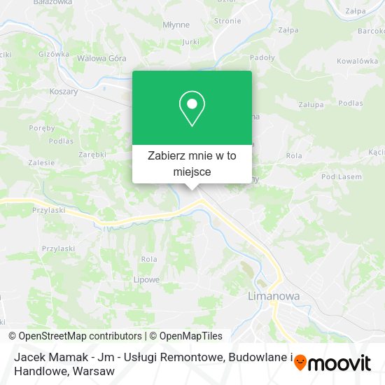 Mapa Jacek Mamak - Jm - Usługi Remontowe, Budowlane i Handlowe