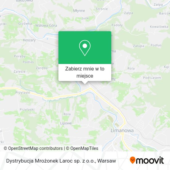 Mapa Dystrybucja Mrożonek Laroc sp. z o.o.