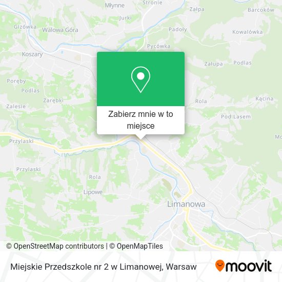 Mapa Miejskie Przedszkole nr 2 w Limanowej