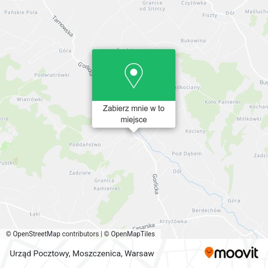 Mapa Urząd Pocztowy, Moszczenica