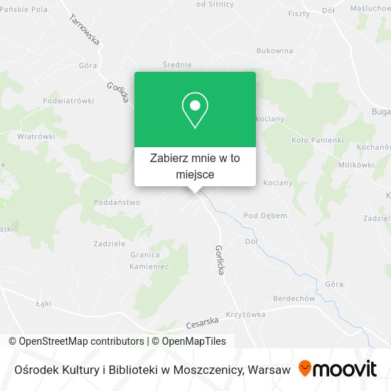 Mapa Ośrodek Kultury i Biblioteki w Moszczenicy