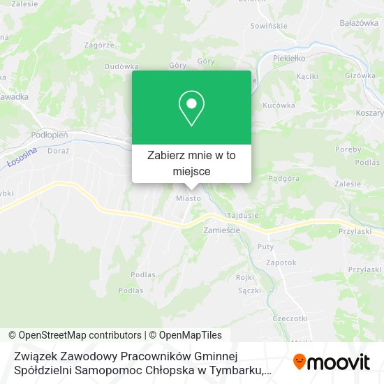 Mapa Związek Zawodowy Pracowników Gminnej Spółdzielni Samopomoc Chłopska w Tymbarku