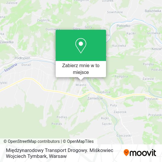 Mapa Międzynarodowy Transport Drogowy. Miśkowiec Wojciech Tymbark