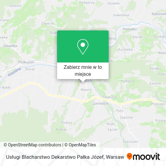 Mapa Usługi Blacharstwo Dekarstwo Pałka Józef