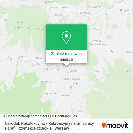 Mapa Ośrodek Rekolekcyjno - Rekreacyjny na Śnieżnicy Parafii Rzymskokatolickiej