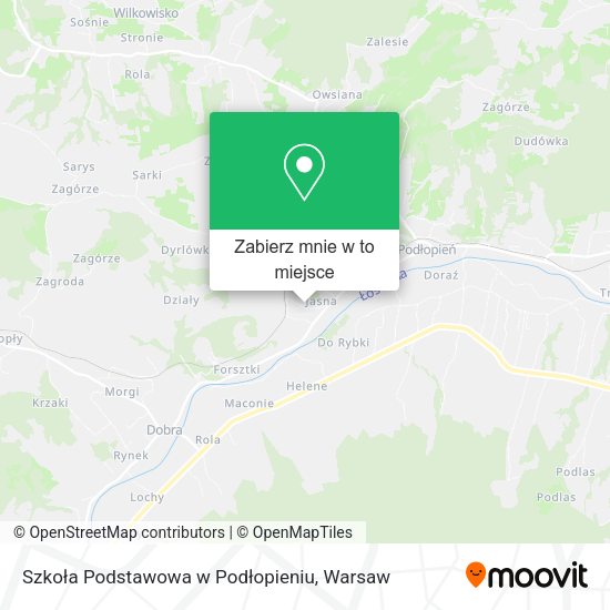 Mapa Szkoła Podstawowa w Podłopieniu