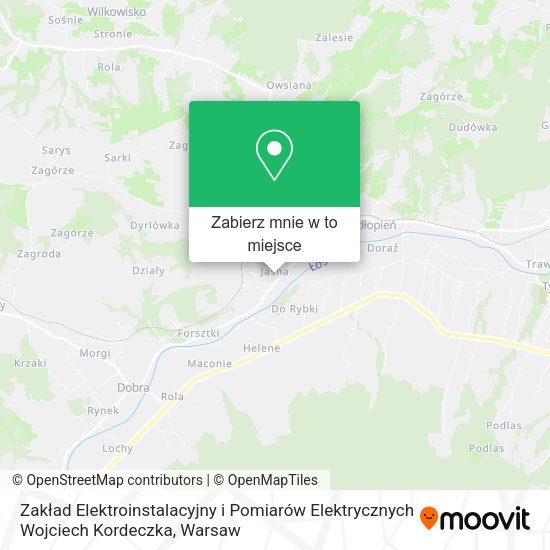 Mapa Zakład Elektroinstalacyjny i Pomiarów Elektrycznych Wojciech Kordeczka