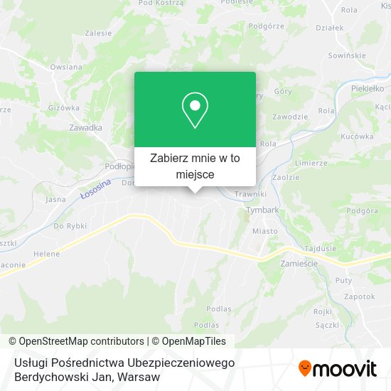 Mapa Usługi Pośrednictwa Ubezpieczeniowego Berdychowski Jan