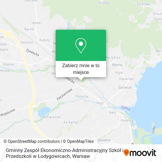 Mapa Gminny Zespół Ekonomiczno-Administracyjny Szkół i Przedszkoli w Łodygowicach