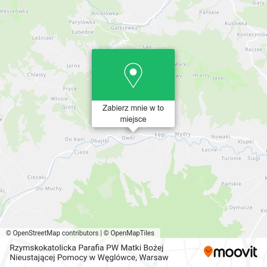 Mapa Rzymskokatolicka Parafia PW Matki Bożej Nieustającej Pomocy w Węglówce