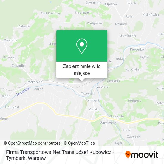 Mapa Firma Transportowa Net Trans Józef Kubowicz - Tymbark