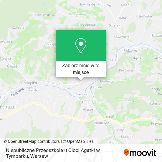 Mapa Niepubliczne Przedszkole u Cioci Agatki w Tymbarku