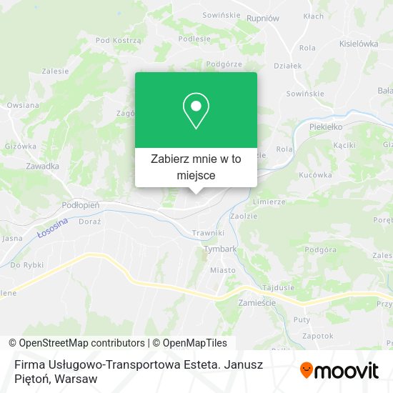 Mapa Firma Usługowo-Transportowa Esteta. Janusz Piętoń