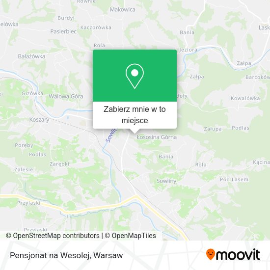 Mapa Pensjonat na Wesolej