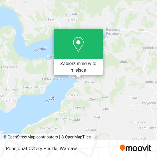 Mapa Pensjonat Cztery Pliszki