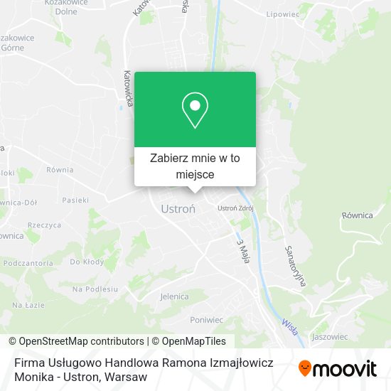 Mapa Firma Usługowo Handlowa Ramona Izmajłowicz Monika - Ustron