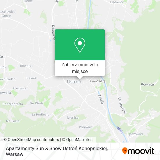 Mapa Apartamenty Sun & Snow Ustroń Konopnickiej