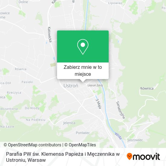 Mapa Parafia PW św. Klemensa Papieża i Męczennika w Ustroniu