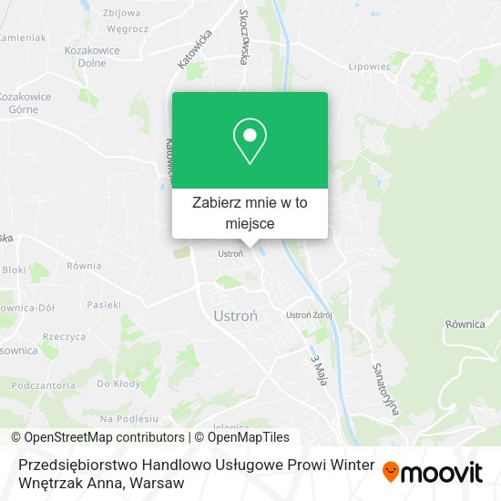 Mapa Przedsiębiorstwo Handlowo Usługowe Prowi Winter Wnętrzak Anna