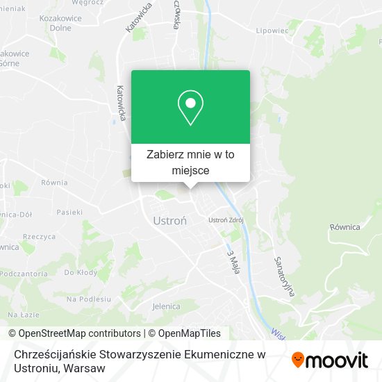 Mapa Chrześcijańskie Stowarzyszenie Ekumeniczne w Ustroniu