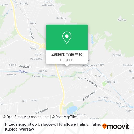 Mapa Przedsiębiorstwo Usługowo Handlowe Halina Halina Kubica