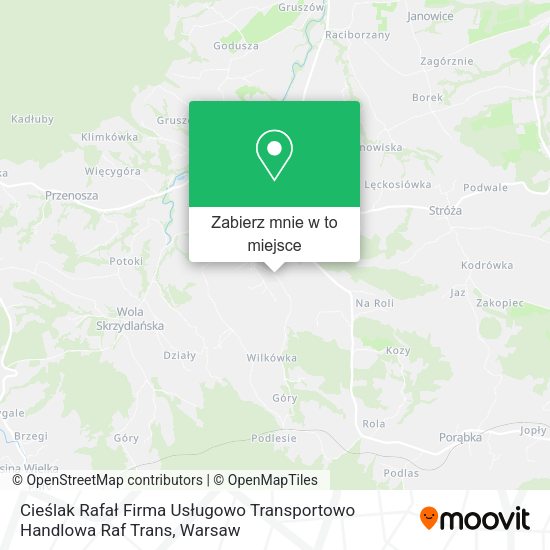 Mapa Cieślak Rafał Firma Usługowo Transportowo Handlowa Raf Trans