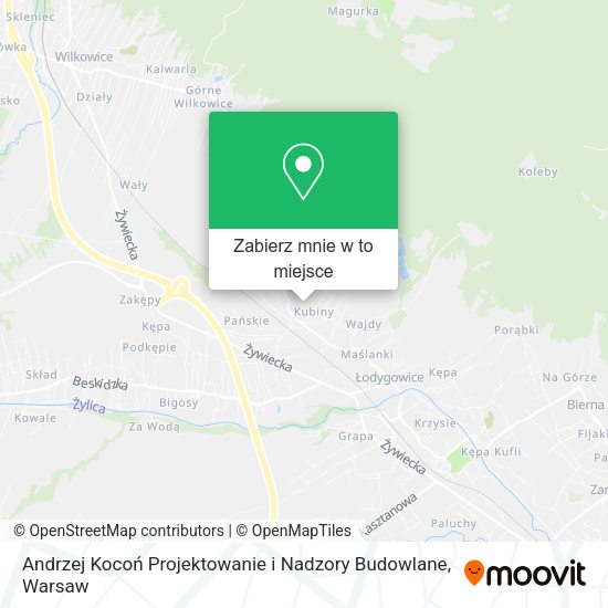 Mapa Andrzej Kocoń Projektowanie i Nadzory Budowlane