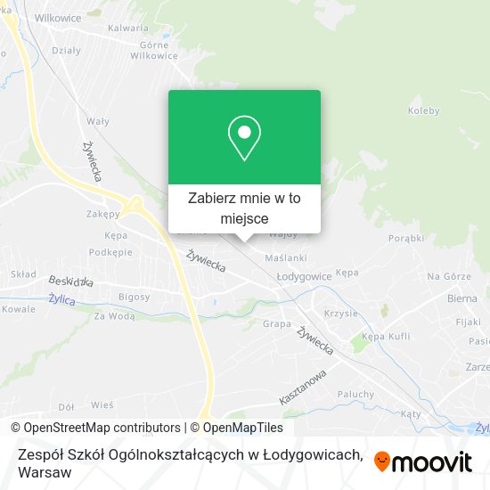 Mapa Zespół Szkół Ogólnokształcących w Łodygowicach