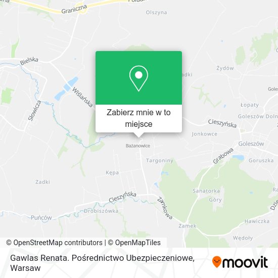 Mapa Gawlas Renata. Pośrednictwo Ubezpieczeniowe